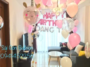 Trang trí thôi nôi bé gái tone hồng-Táo